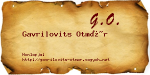 Gavrilovits Otmár névjegykártya
